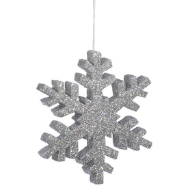 30" Silver Glitter Snowflake Outdoor Decor