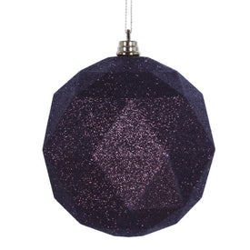 6" Mocha Glitter Geometric Balls Ornaments 4 Per Bag