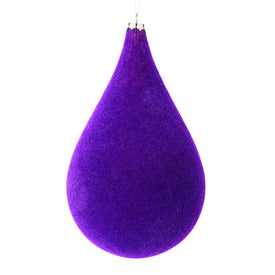10.5" Purple Flocked Waterdrop Ornaments 2 Per Bag