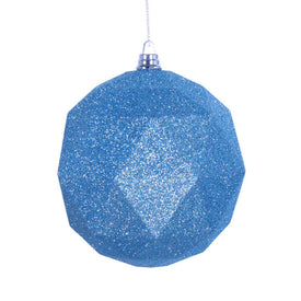 6" Baby Blue Glitter Geometric Balls Ornaments 4 Per Bag