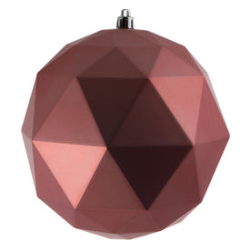 6" Coral Matte Geometric Balls Ornaments 4 Per Bag