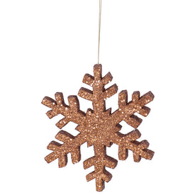18" Copper Glitter Snowflake Outdoor Decor
