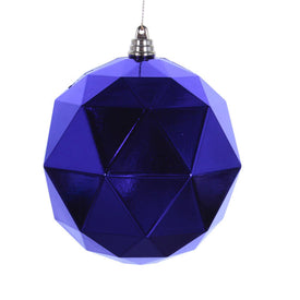 6" Purple Shiny Geometric Balls Ornaments 4 Per Bag