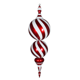 30" Red/White Candy Stripe Finial Ornament