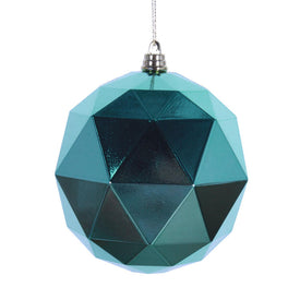 6" Seafoam Green Shiny Geometric Balls Ornaments 4 Per Bag