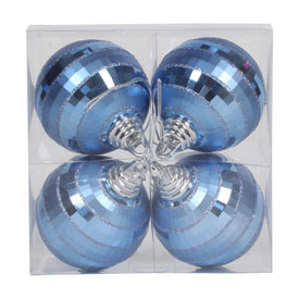 4" Periwinkle Shiny/Matte Mirror Balls 4 Per Box