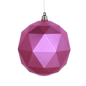 6" Mauve Matte Geometric Balls Ornaments 4 Per Bag