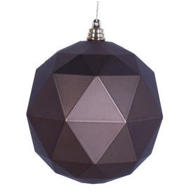 6" Mocha Matte Geometric Balls Ornaments 4 Per Bag