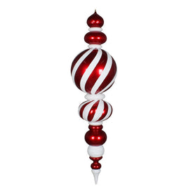 6 2" Red/White Candy Jumbo Finial Ornament
