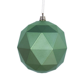 6" Celadon Matte Geometric Balls Ornaments 4 Per Bag