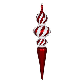 51" Red/White Candy Finial Ornament