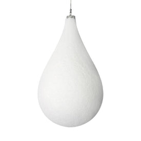 10.5" White Flocked Waterdrop Ornaments 2 Per Bag