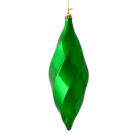 8" Green Shiny Swirl Finials 6 Per Bag