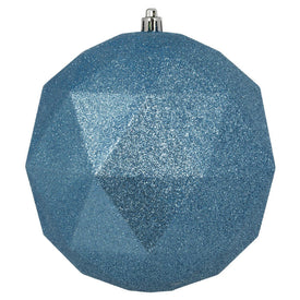 6" Periwinkle Glitter Geometric Balls Ornaments 4 Per Bag