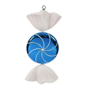 18.5" Blue White Swirl Candy Ornament
