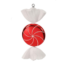 18.5" Red White Swirl Candy Ornament
