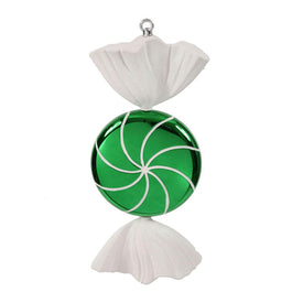 18.5" Green White Swirl Candy Ornament