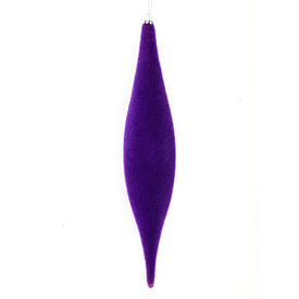 13" Purple Flocked Shuttle Ornaments 3 Per Bag