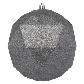 6" Limestone Glitter Geometric Balls Ornaments 4 Per Bag