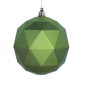 6" Lime Matte Geometric Balls Ornaments 4 Per Bag
