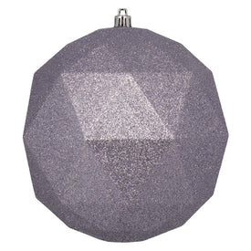 6" Lilac Glitter Geometric Balls Ornaments 4 Per Bag