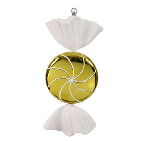 18.5" Lime White Swirl Candy Ornament