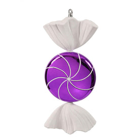 18.5" Purple White Swirl Candy Ornament