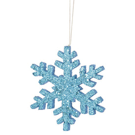 18" Turquoise Glitter Snowflake Outdoor Decor