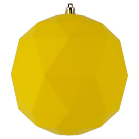 6" Yellow Matte Geometric Balls Ornaments 4 Per Bag