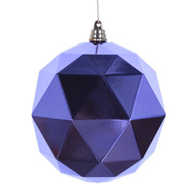 6" Lavender Shiny Geometric Balls Ornaments 4 Per Bag