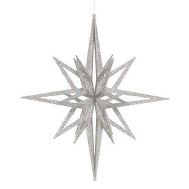 24" Silver 3D Glitter Star