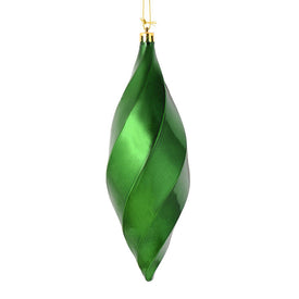 8" Emerald Shiny Swirl Finials 6 Per Bag