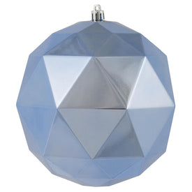 6" Periwinkle Shiny Geometric Balls Ornaments 4 Per Bag