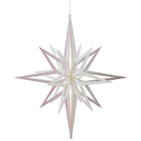 24" White 3D Glitter Star