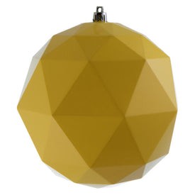 6" Yellow Shiny Geometric Balls Ornaments 4 Per Bag