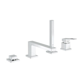 Eurocube Two Handle 4-Hole Roman Tub Filler with Handshower