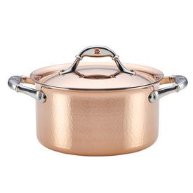 Symphonia Cupra Hammered Copper Stainless Steel Clad 3.5-Quart Covered Soup Pot
