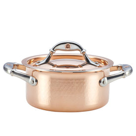 Symphonia Cupra Hammered Copper Stainless Steel Clad 1.5-Quart Covered Casserole