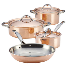 Symphonia Cupra Hammered Copper Stainless Steel Clad 7-Piece Set