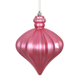 6" Mauve Matte Onion Drop Ornaments with Drilled and Wired Caps 4 Per Bag