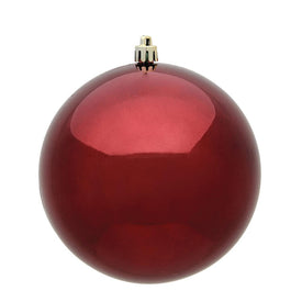 6" Burgundy Shiny Ball Ornaments 4-Pack