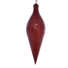 12" Copper Wood Grain Shuttle Ornaments 2 Per Pack