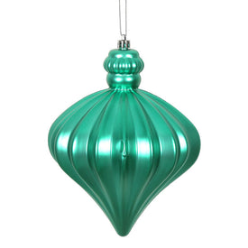 6" Teal Matte Onion Drop Ornaments with Drilled and Wired Caps 4 Per Bag