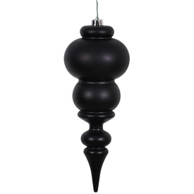 14" Black Matte Finial Ornament