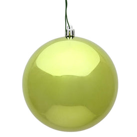 6" Lime Shiny Ball Ornaments 4-Pack
