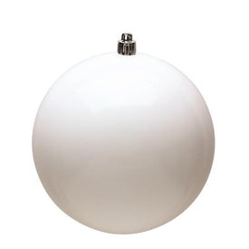 6" White Shiny Ball Ornaments 4-Pack