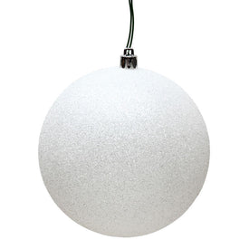 12" White Glitter Ball Ornament