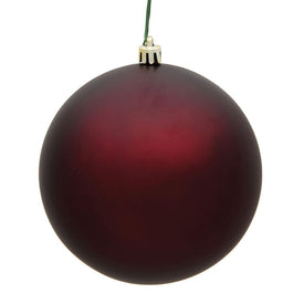 6" Burgundy Matte Ball Ornaments 4-Pack