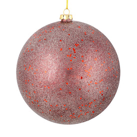 8" Burgundy Glitter Clear Ball Ornaments 2 Per Bag