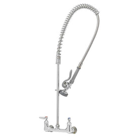 Pre-Rinse Faucet Wall Mount 8" Spread 2 Lever Chrome